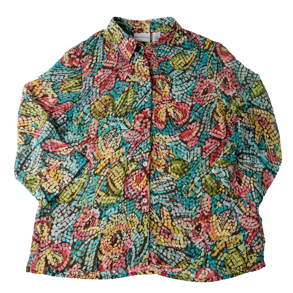 Alfred Dunner Multicolor Mosaic Blouse